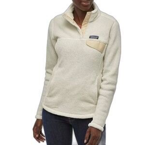 Patagonia Women's Re-Tool Ivory Textured Plush Half Snap Fleece Pullover Size S